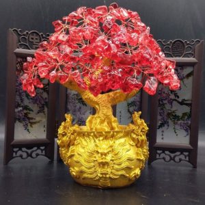 Arbre Chinois En Jade Rouge