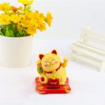 Chat Chinois Porte Bonheur Solaire Décoration Plastique