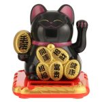 Chat Chinois Solaire Noir Articulé En Plastique