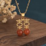 Collier Signe Chinois Caractère double Bonheur