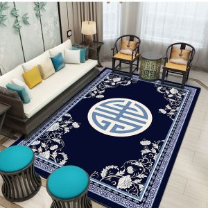 Grand Tapis Chinois Bleu