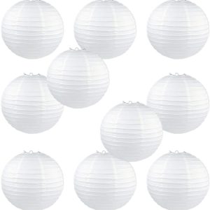 Lot de Lanternes Chinoises  Blanches en Papier 15cm