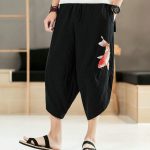 Pantalon Chinois Carpe Koï Brodée