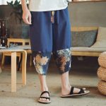 Pantalon Chinois Fendu Couleur Bleu Marine