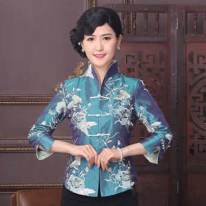 Veste Chinoise Femme Bleu Ciel