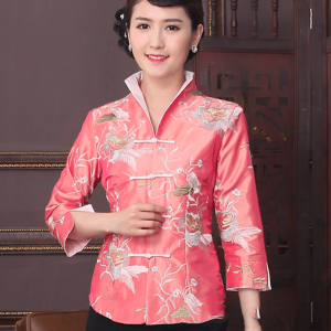 Veste Chinoise Femme Rose Pâle