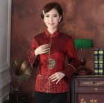 Veste Chinoise Femme Bordeaux