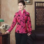 Veste Chinoise Femme Motif Fleurs rose