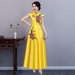 Robe Chinoise Patineuse Longue jaune