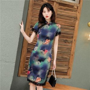 Robe Chinoise Nuances de Fleurs