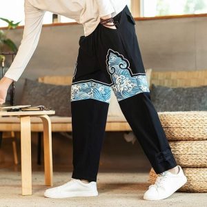 Pantalon Chinois Design bleu