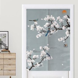 Rideaux Chinois Fleurs Blanches
