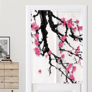 Rideaux Chinois Fleurs Roses