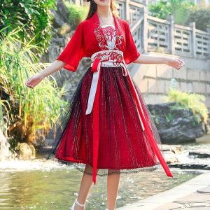 Hanfu Court rouge