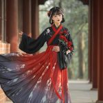 Hanfu Oriental rouge