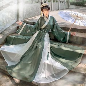 Hanfu Vert et Blanc