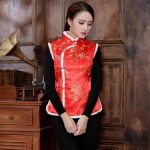 Veste Chinoise Femme  d'Hiver rouge