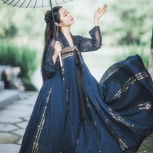 Hanfu Bleu Palais costume