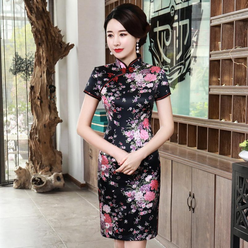 Robe à Fleurs Chinoise Mode