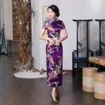 Robe Chinoise  à Fleurs Violet / S