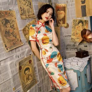 Robe Chinoise  Éventails XXXL