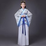 Robe Chinoise  Kimono Blanc et Bleu / S