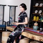 Robe Chinoise  Longue Noire Noire / S