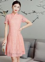 Robe Chinoise  Moderne Rose / L