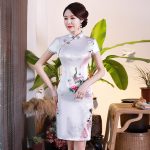 Robe Chinoise Col Mandarin Blanche