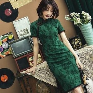 Robe Chinoise  Ravissante Vert / M