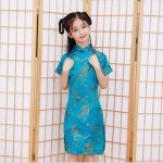 Robe Chinoise Enfant De Couleur Bleu Clair