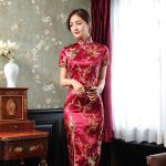 Robe Chinoise Fendue Coton Lin