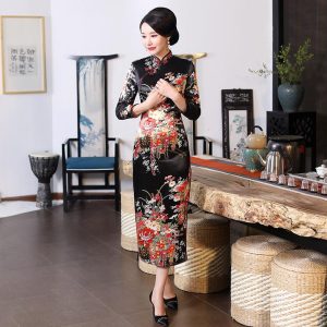 Robe Chinoise Manches Longues