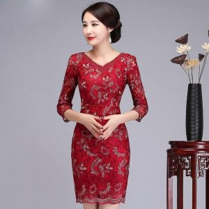 Robe Chinoise Col en V