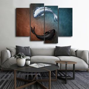 Tableau Chinois  Poissons Yin Yang L