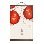Tableau Chinois Décoration Toile En Rouleau Avec Cadre Bambou