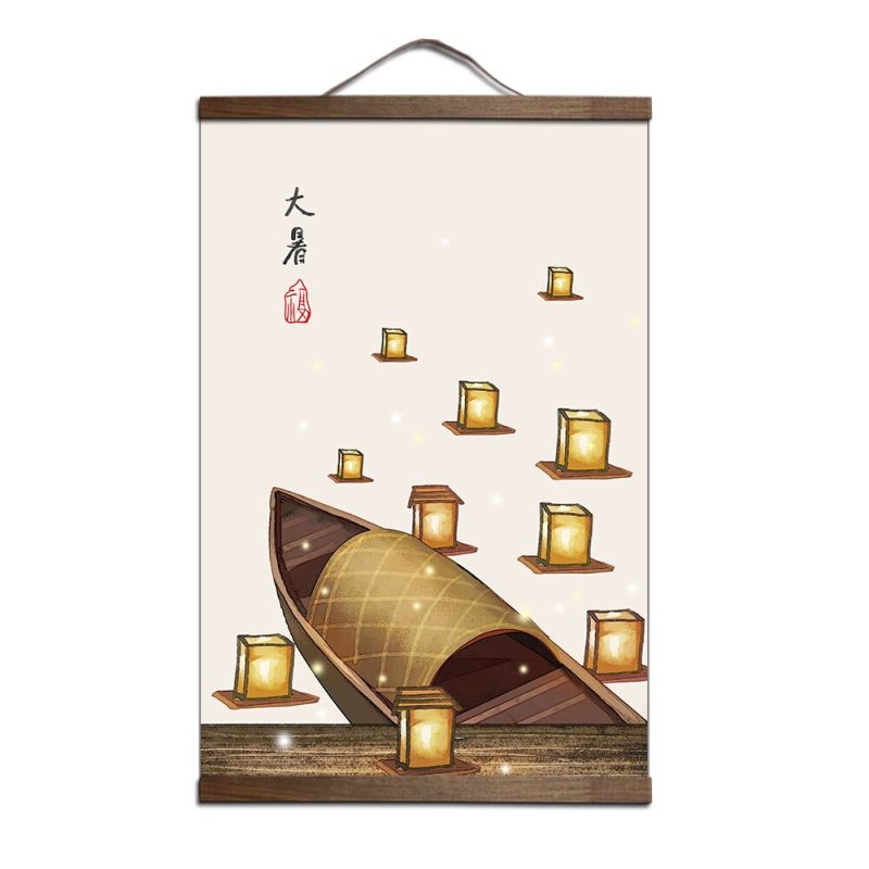 Tableau Style Chinois Contemporain Avec Impression à l'encre