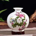 Vase Boule Chinois Blanc Avec Motif