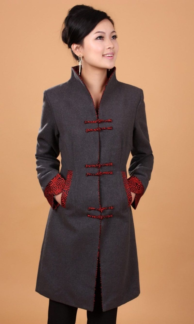 Veste Chinoise Femme  Grise