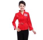 Veste Chinoise Femme  Soie Rouge / XXL