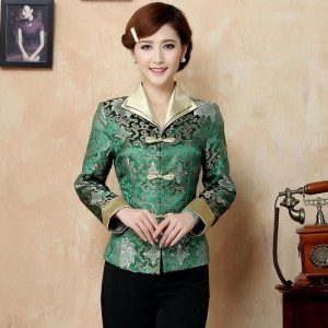 Veste Chinoise Femme  Verte 4XL